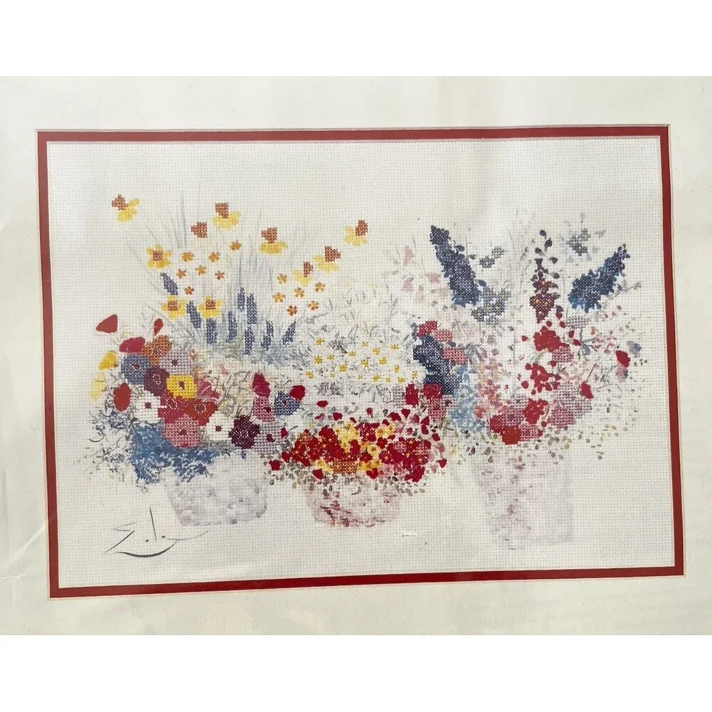 Garden Bouquet # 05520 Countless Printed Cross Stitch Kit USA Floral Picture